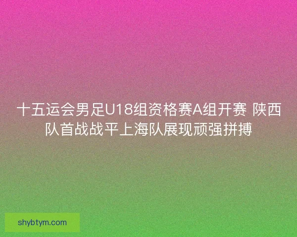 十五运会男足U18组资格赛A组开赛 陕西队首战战平上海队展现顽强拼搏